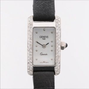 *Solid 14K Geneve Diamond/Mother of Pearl Watch